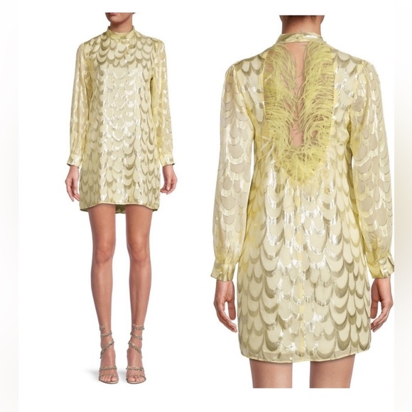 Dresses | Delfi Yellow Feather Dress | Poshmark